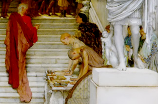 Sir Lawrence Alma-Tadema, After the Audience (detail), 1879, Private collection.