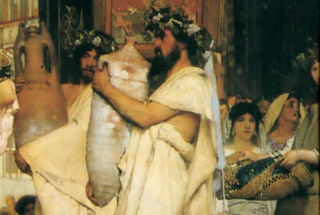 Sir Lawrence Alma-Tadema, The Vintage Festival (detail), 1870, Private collection.