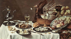 Pieter Claesz, Still-life with  Turkey-Pie, Rijksmuseum, Amsterdam.